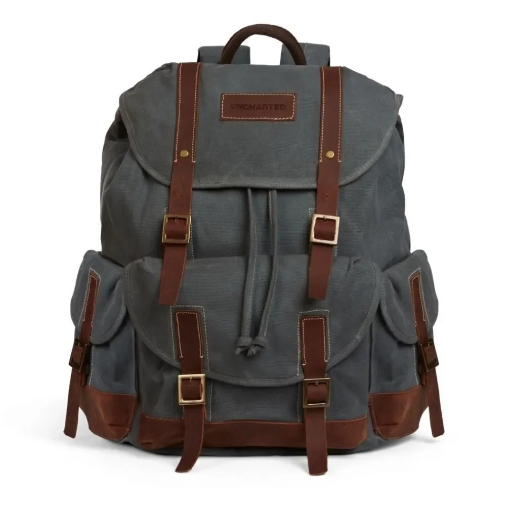 Uncharted 1 2 Drake Canvas Backpack Bag Figure Fits Laptop Sony Naughty Dog NEW